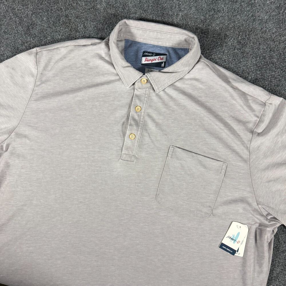 Johnnie-O Hangin Out The Local Burn-Out Wash Polo Shirt Mens Size XL Quarry NWT
